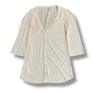 Eberjey Blush Pink Modal Button‎ Front Sleep Shirt Tunic M Soft Lounge